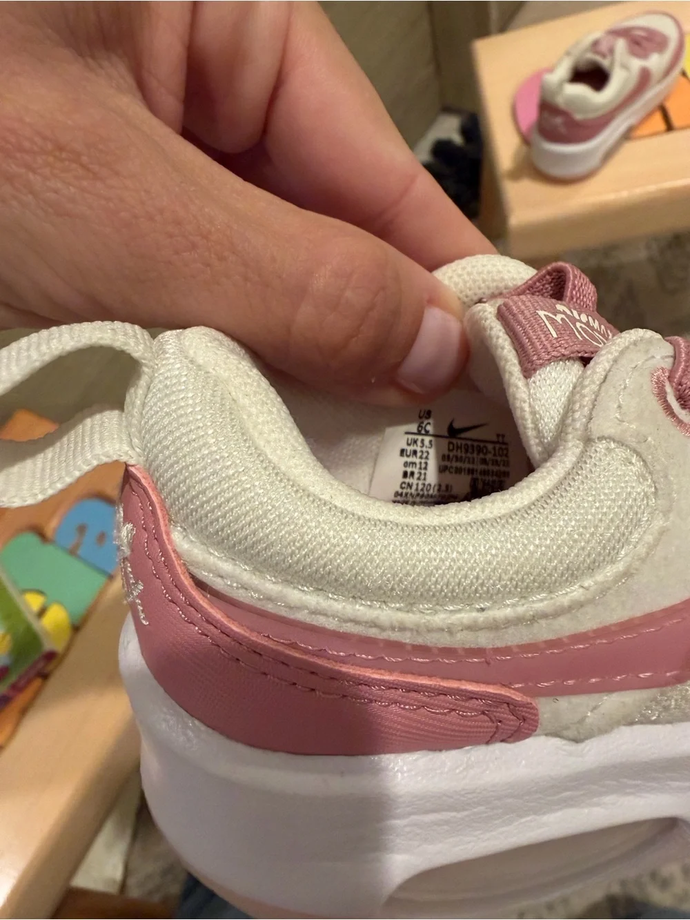 Nike Kids Air Max Pink and Cream Sneakers